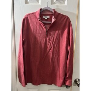 Mizzen + Main 1/4 Zip Pullover Men's Large Red Soft Comfort Casual Preppy